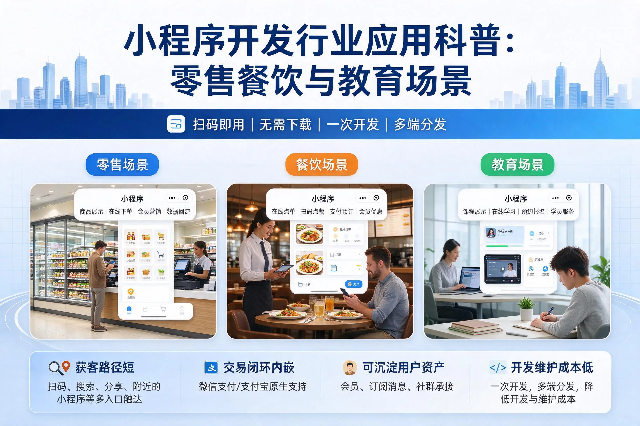 包头小程序开发行业应用科普：零售餐饮与教育场景