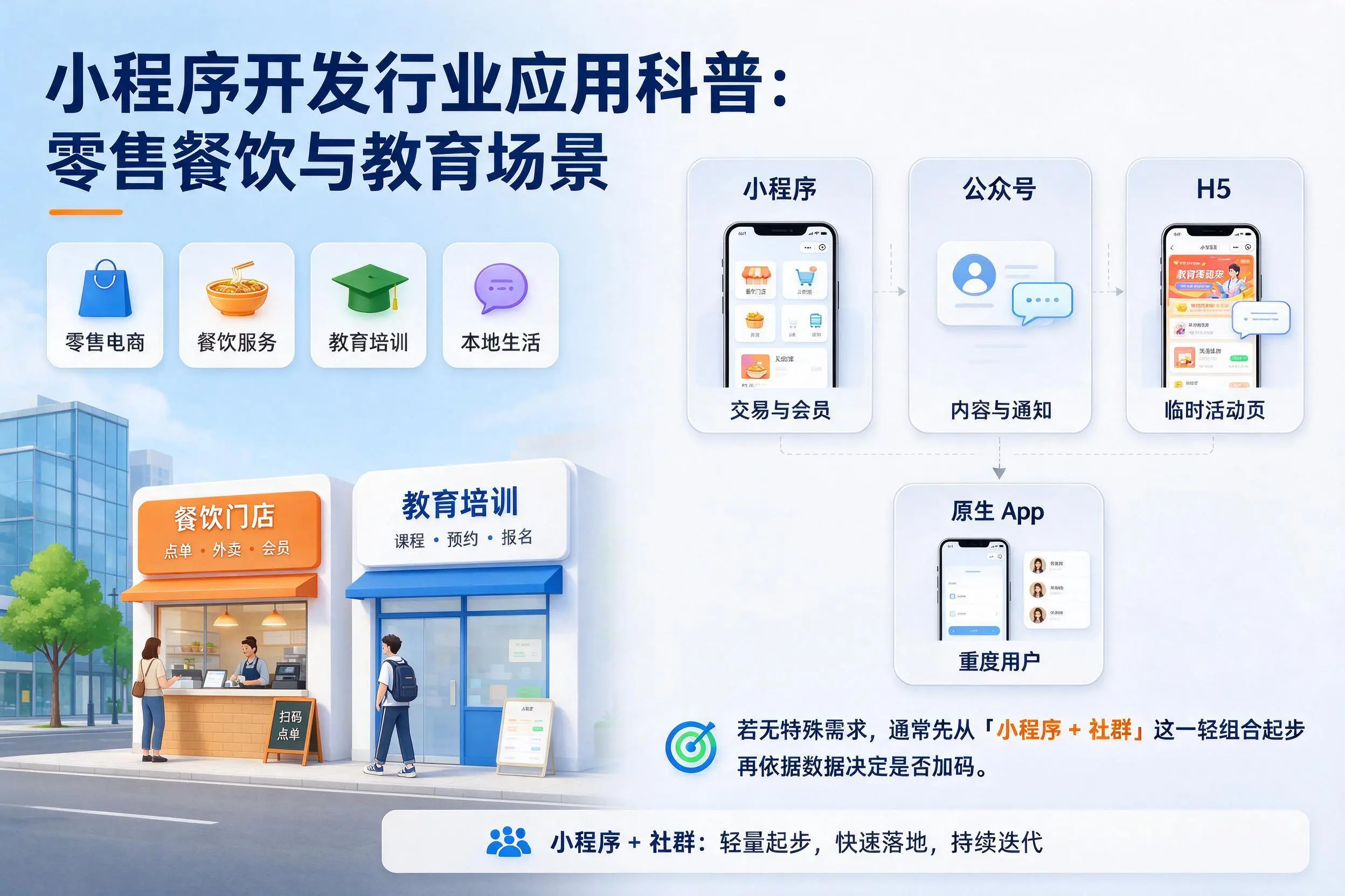 包头小程序开发行业应用科普：零售餐饮与教育场景