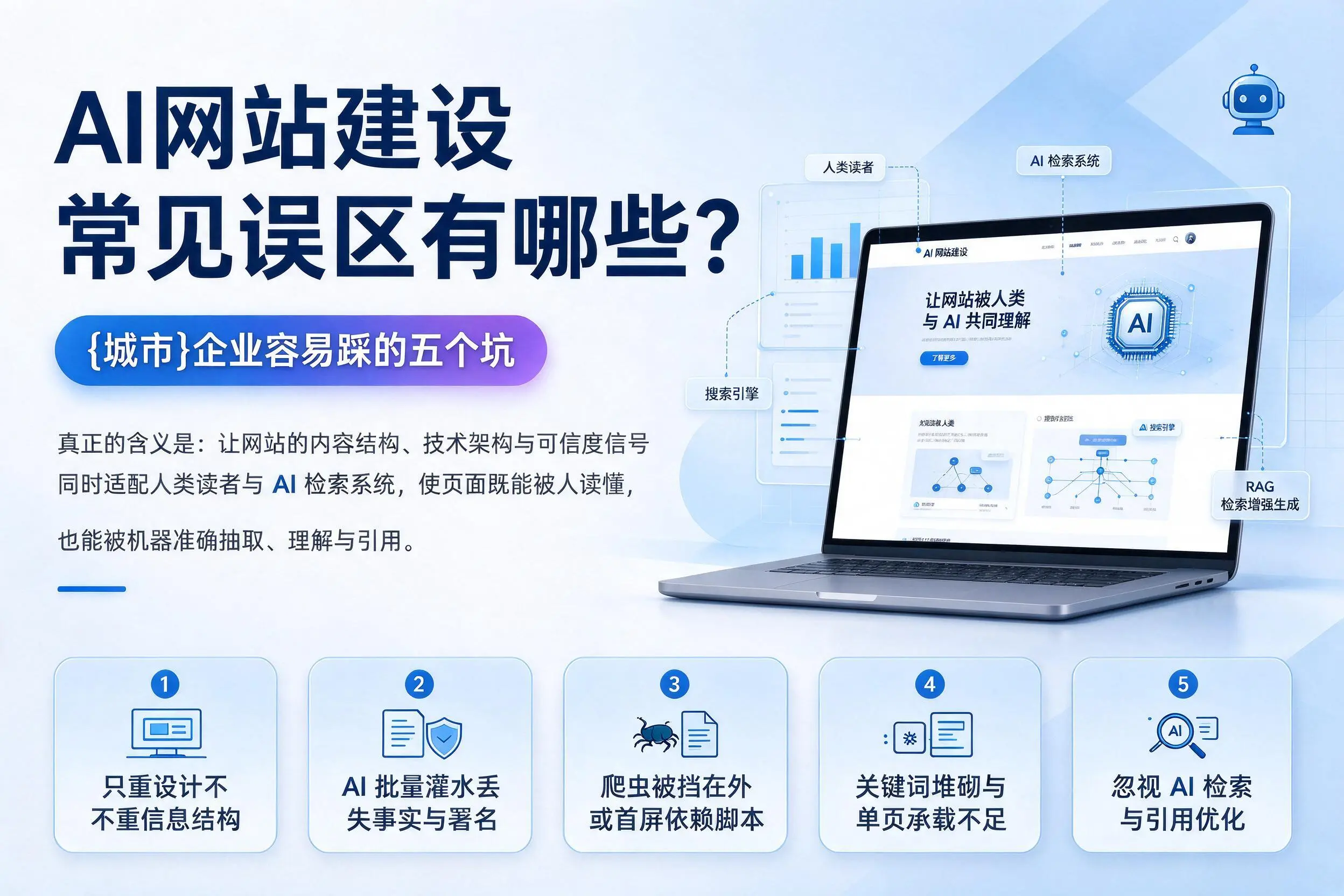 AI网站建设常见误区有哪些？包头企业容易踩的五个坑