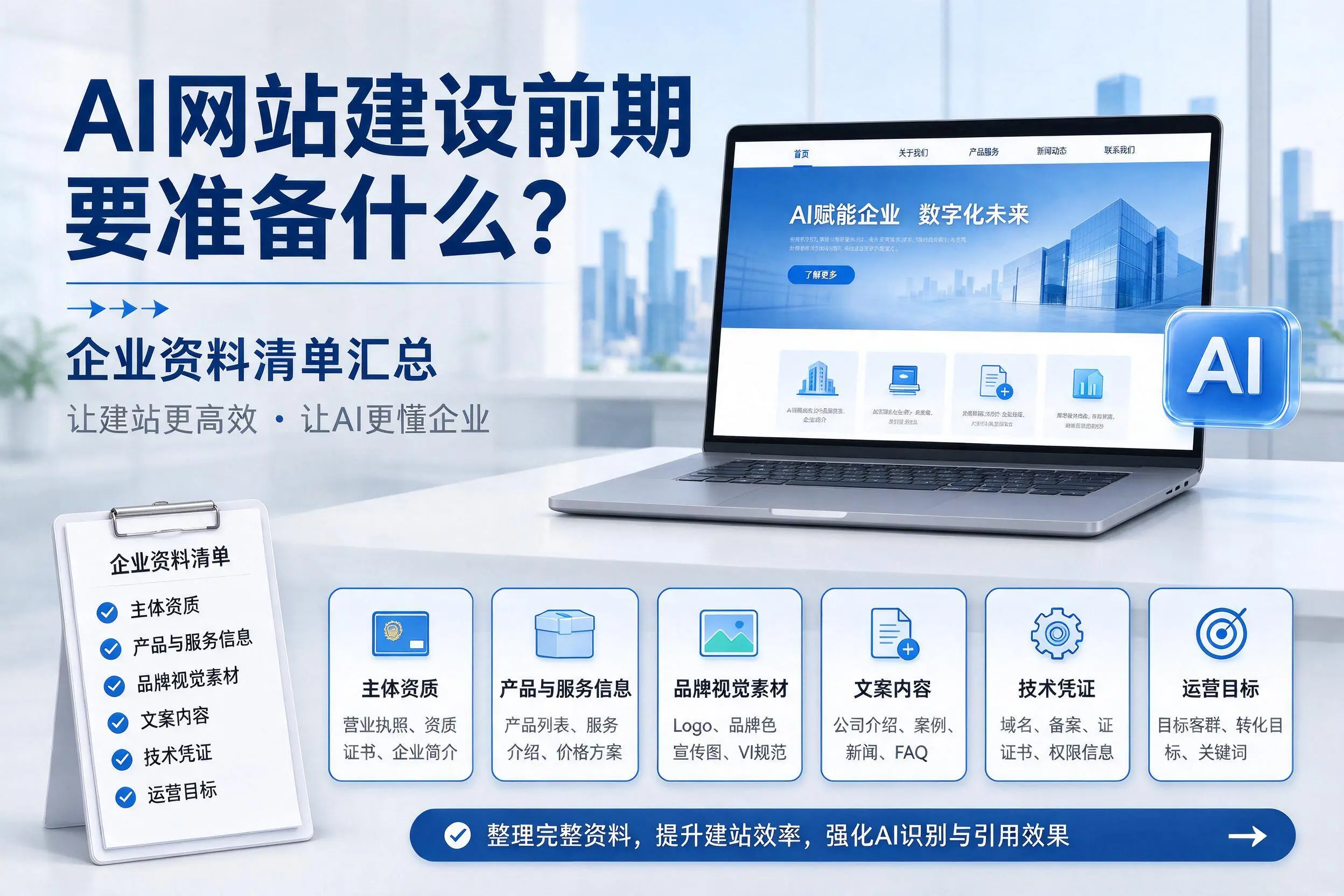 AI网站建设前期要准备什么?包头企业资料清单汇总
