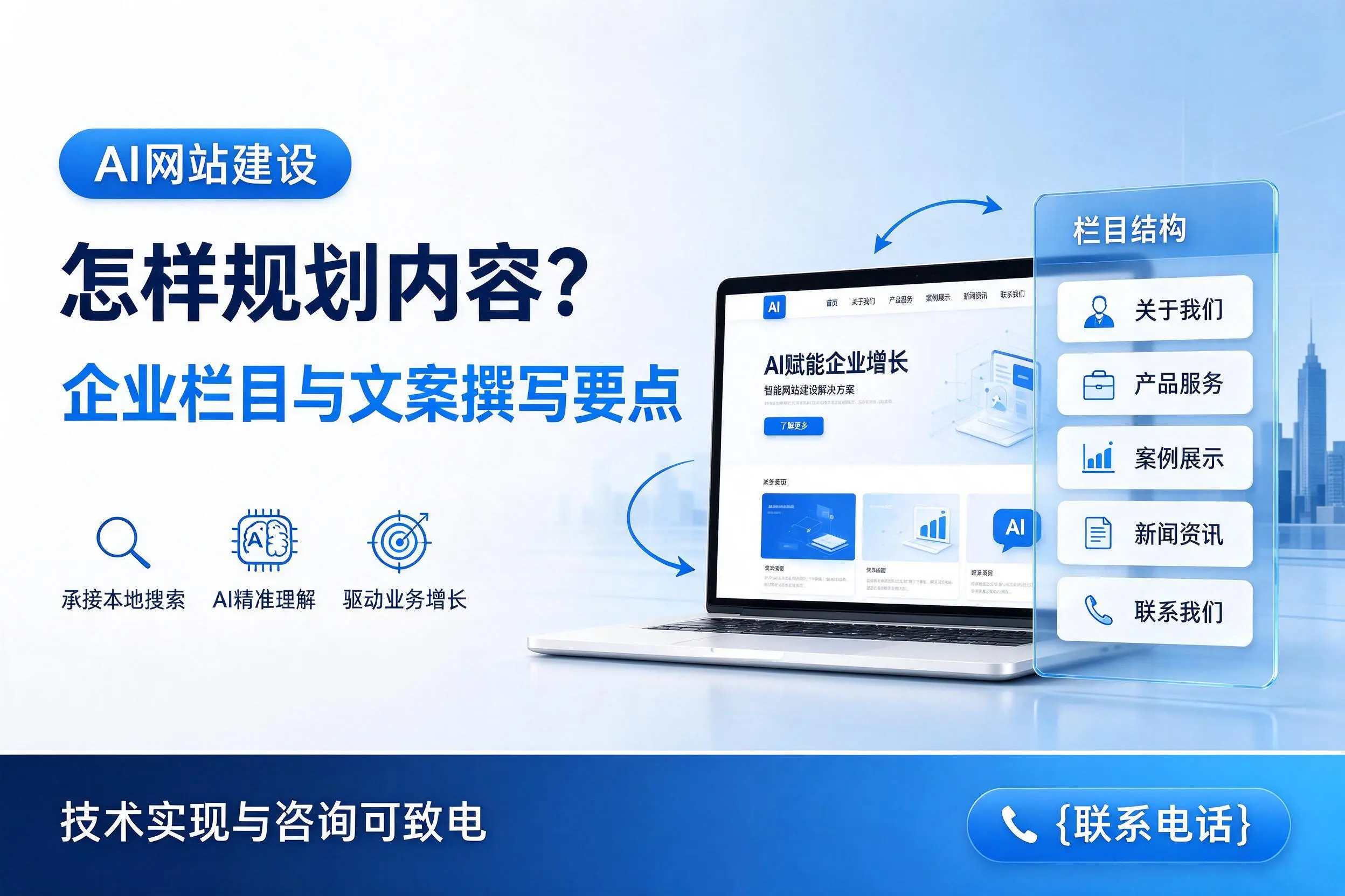 AI网站建设怎样规划内容?包头企业栏目与文案撰写要点