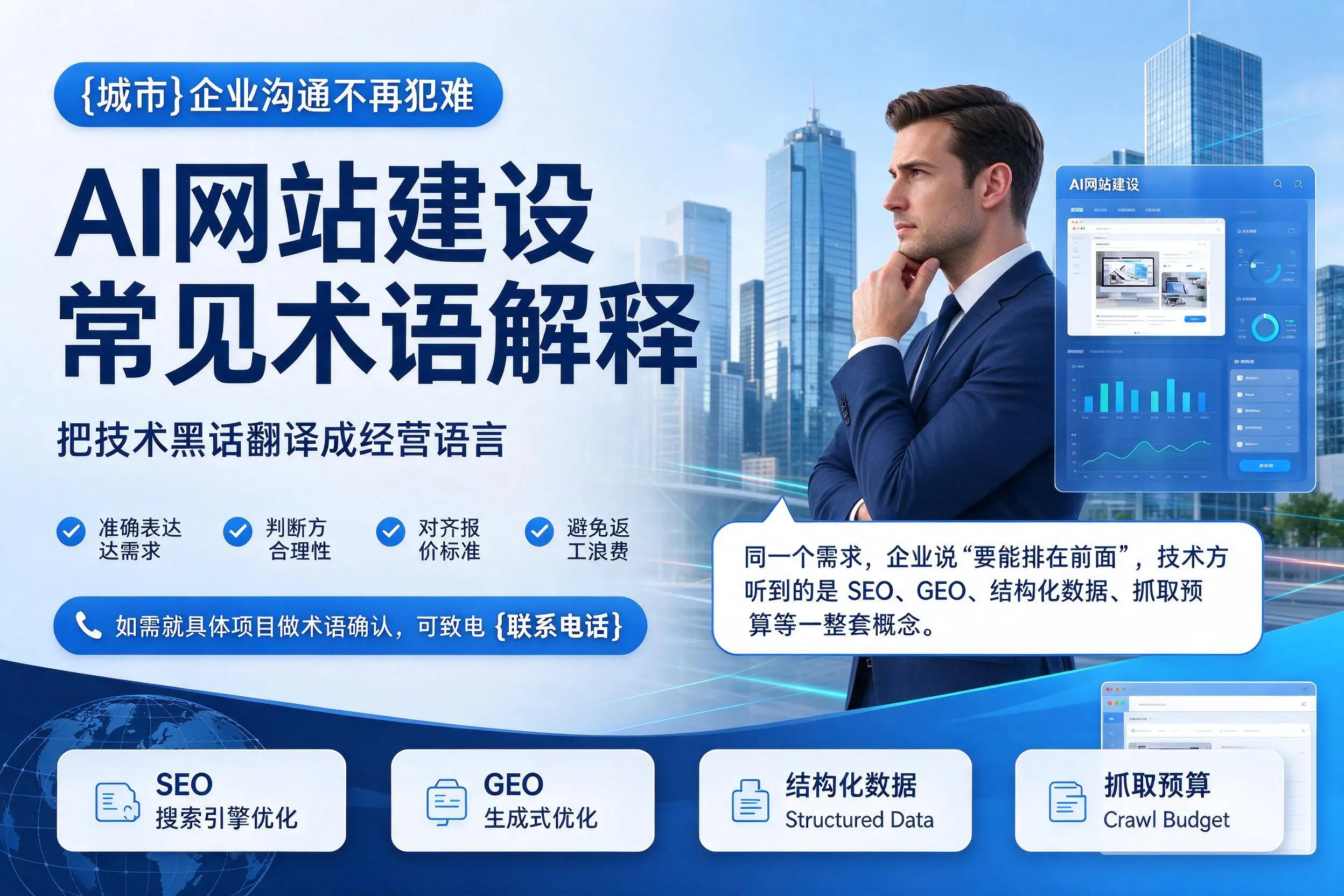 AI网站建设常见术语解释,包头企业沟通不再犯难
