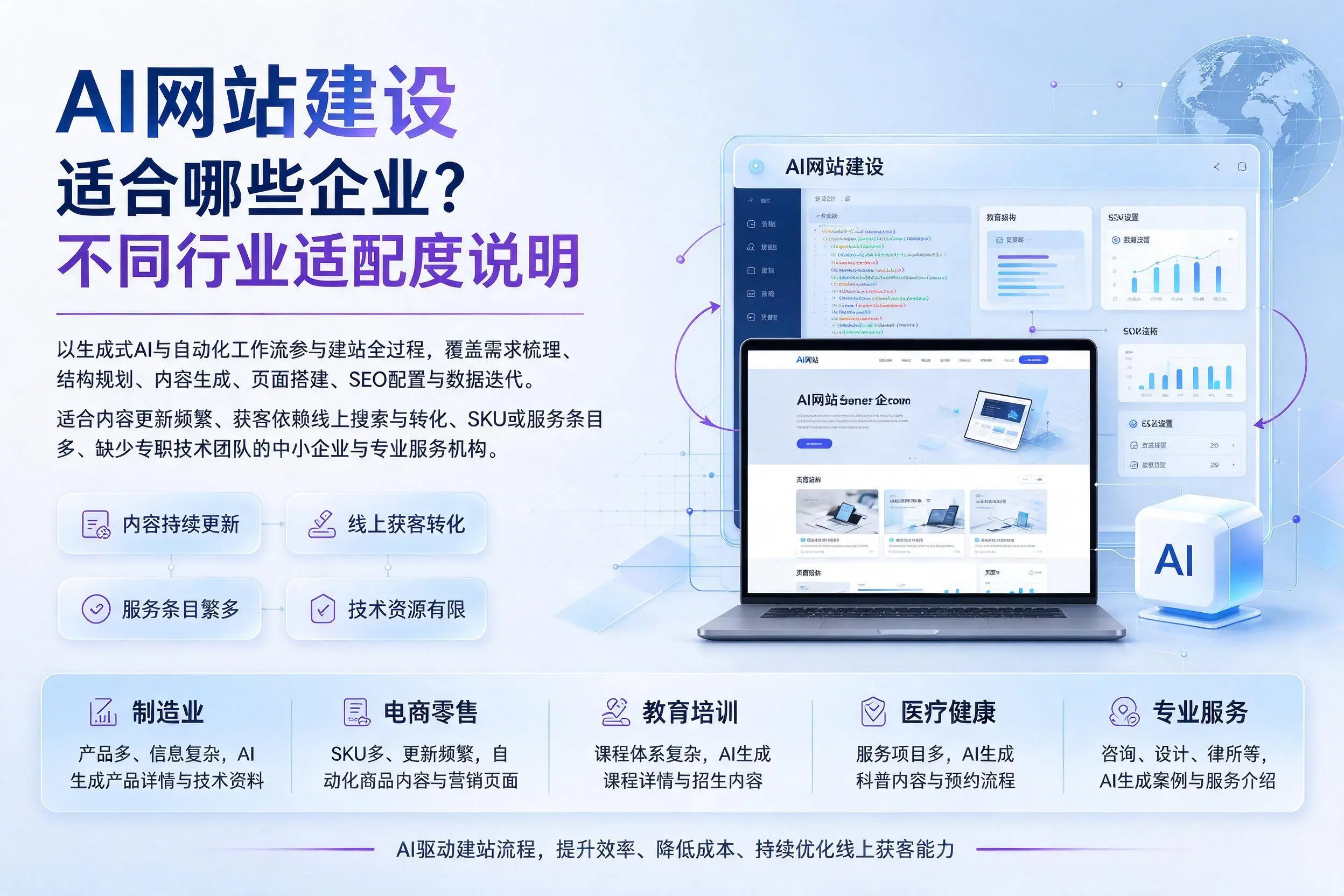 AI网站建设适合哪些企业?包头不同行业适配度说明