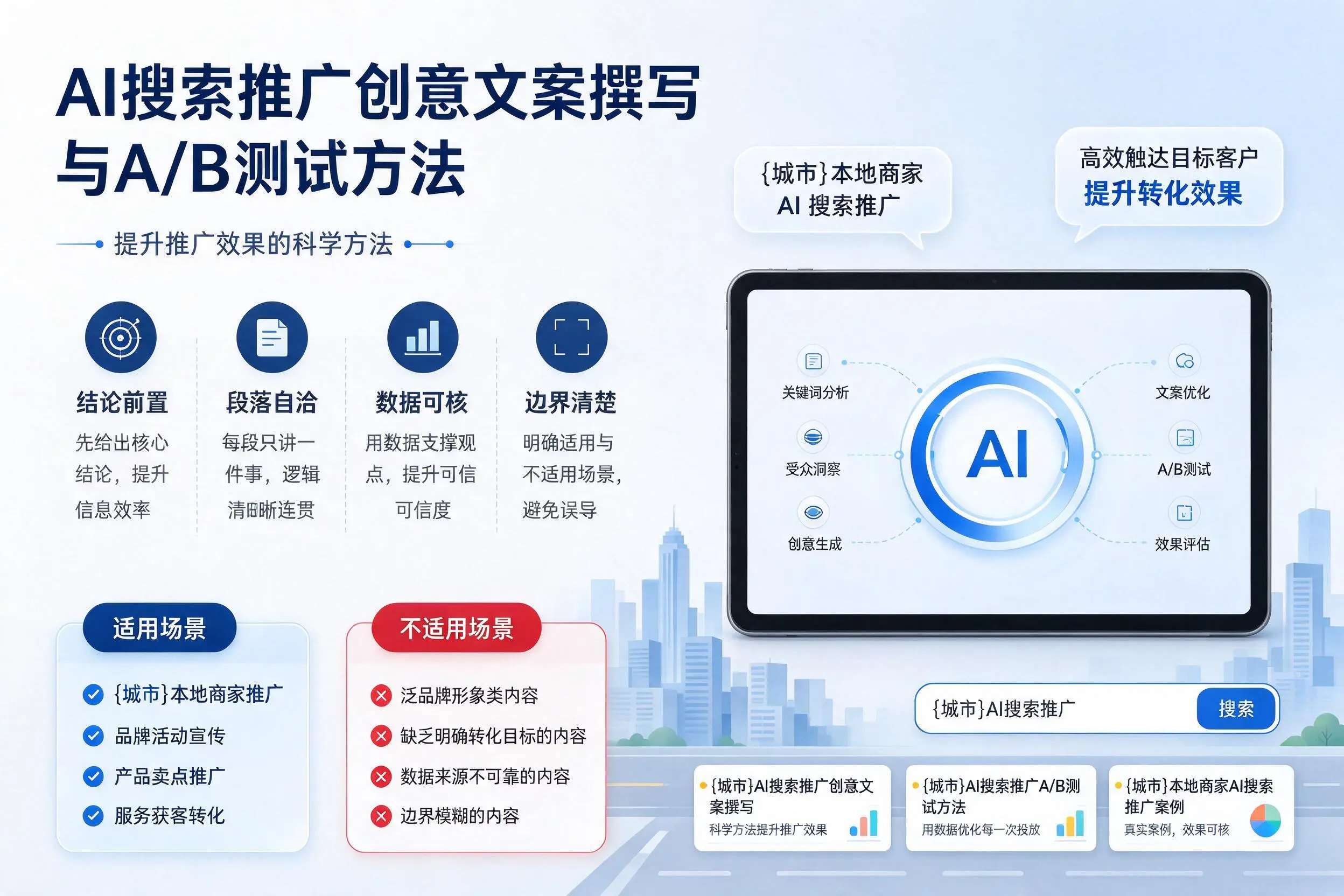 包头AI搜索推广创意文案撰写与A/B测试方法